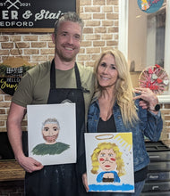 06/01/2024 Sat (6PM) Couples Canvas Portrait Painting Workshop and Dinner(Southern Pines)